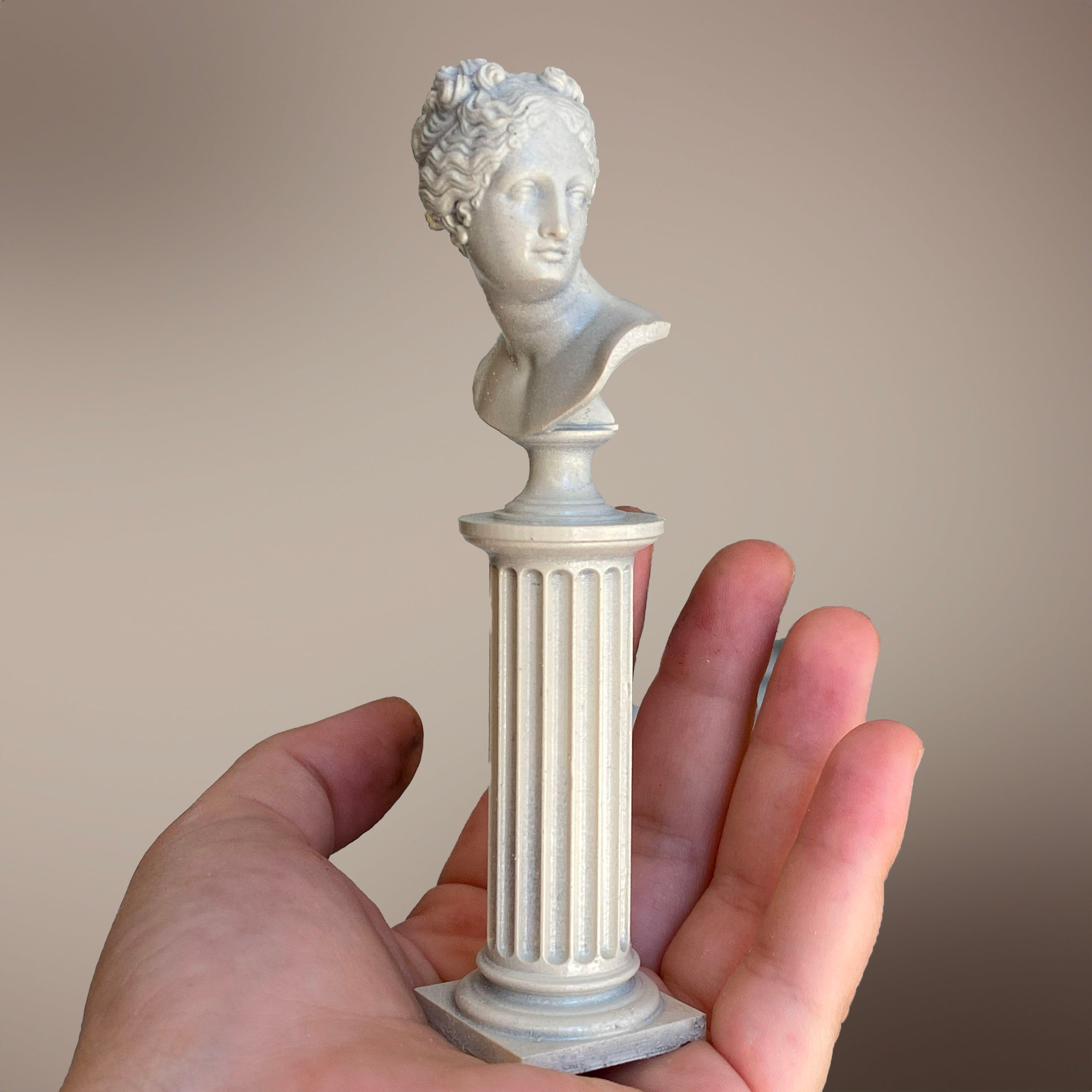 1:12 Scale, Miniature Ancient Marble Bust of Venus with its Base