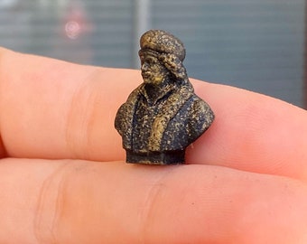 1:12 Scale for Bookshelf, Miniature  Bronze Bust of Rembrandt, 3D Printed