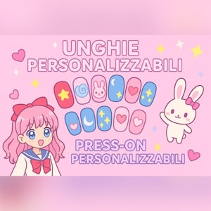 Custom Press-On Nails | Kawaii Anime Nails | Custom Nail Art