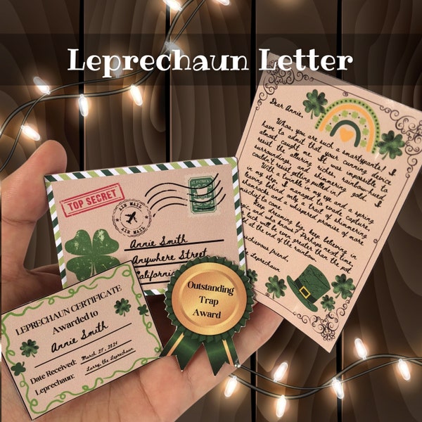 Leprechaun Letter Leprechaun Note Leprechaun Bait Leprechaun Trap St Patricks day