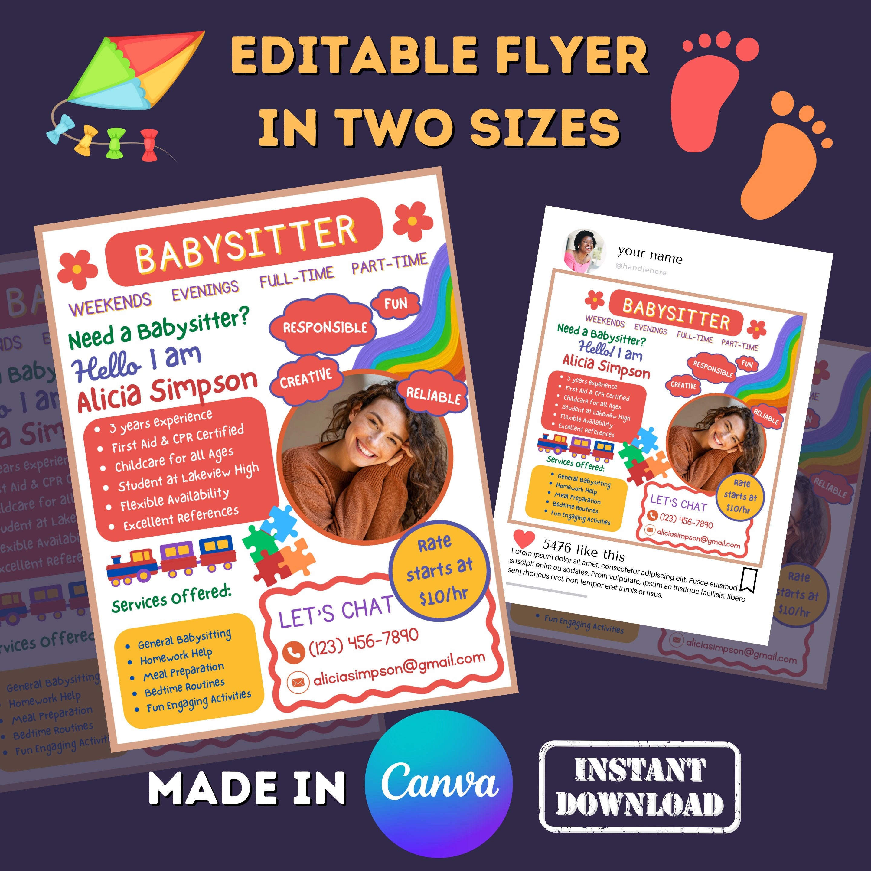 Image 3 for Babysitter Flyer Template