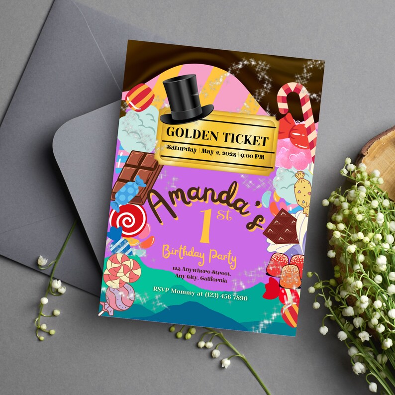 Charlie Factory Editable Birthday Invitation for Girls Etsy Australia