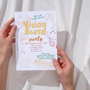 Vision Board Party Invitation Template Editable Canva Flyer Invite ...