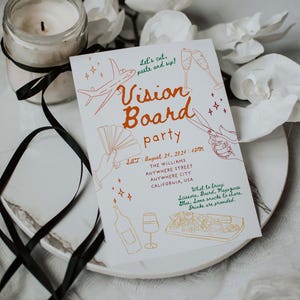 Vision Board Party Invitation Template Editable Canva Flyer Invite ...