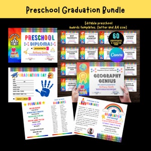 Preschool Graduation Invitation Graduate Keepsake Diploma Awards