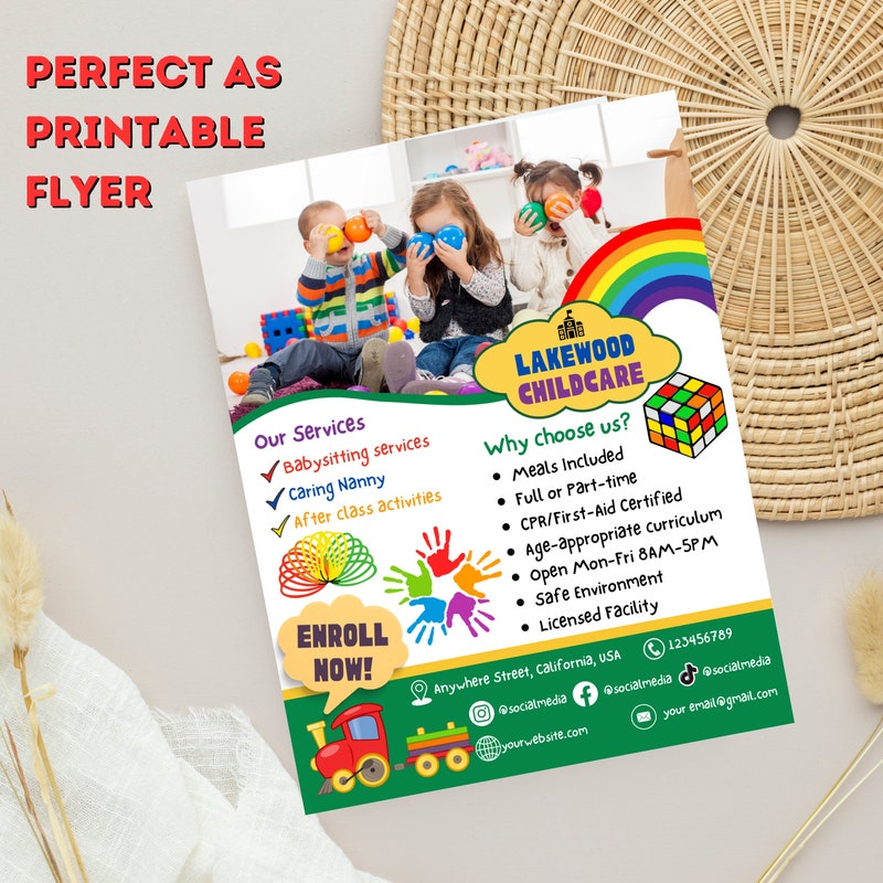 Home Childcare Flyer Etsy