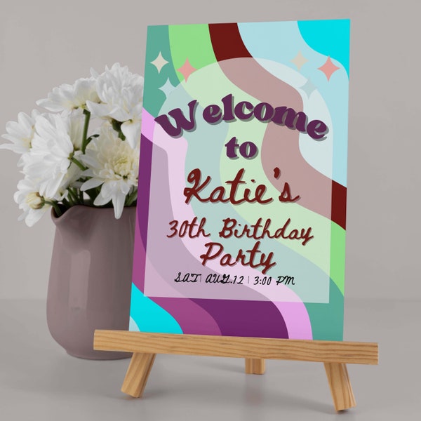 13 going on 30 Welcome Sign Template Party Decoration Editable Signage Printable