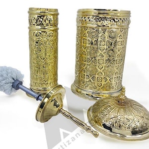 Handcrafted Unlacquered Brass Bathroom Storage Basket Engraved Waste Paper Trash Can, Toilet Brass Decorative, Bathroom Accessories