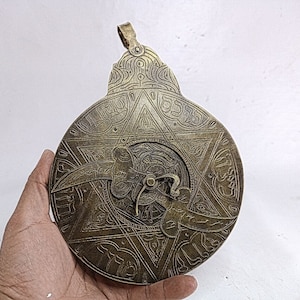 Astrolabe Hebrew, Navigation device, Star Observation, Jewish astrolabe, Vintage Naval Decoration, Naval Instrument