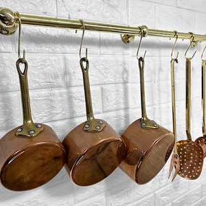 Appendiabiti da parete in ottone marocchino fatto a mano - Appendiabiti in ottone a 6 ganci per cucina, bagno o ingresso - Organizzatore vintage tradizionale