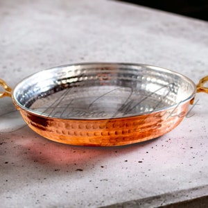 Copper kitchen Handmade Tin Lined Copper Egg Pans, Unique Cooking Pans andPots, Decorative and Shiny Pans, Kitchen Decoration