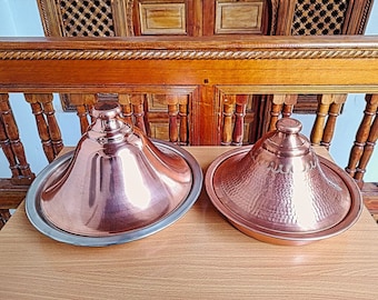 Handmade Moroccan Copper Tagine – Traditional Cooking Pot with Tinned and Pure Copper Options – Artisan Cookware from Fez