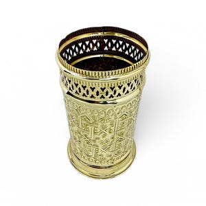 Antique Brass Trash Can – Handmade Waste Bin for Luxury Bathroom or Office Decor – Vintage Elegant Home Accessory