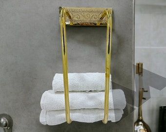 towels towel rack - Wall Towel Holder - Bathroom Towel Rack - Gold Towel Bar