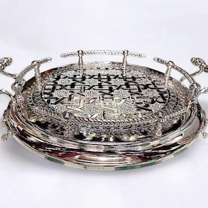 Vintage Silver Plated Scalloped Serving Tray –  Oval Platter – European Farmhouse Styling