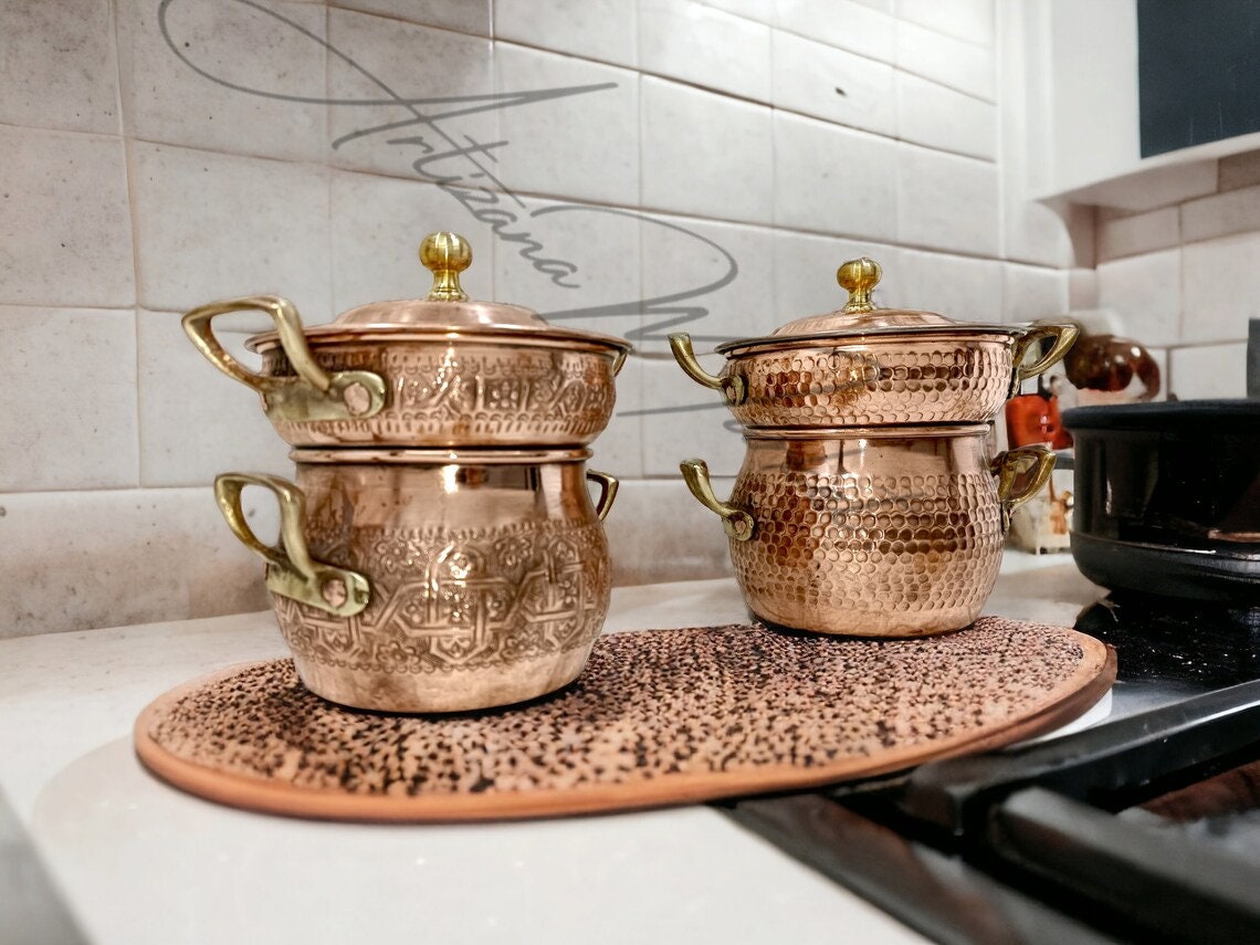 Moroccan Steamer Pot Cookware Couscoussier 10L,8L,6L Moroccan Couscous  Maker INOX , Couscoussier Veggie 2 Tier INOX 
