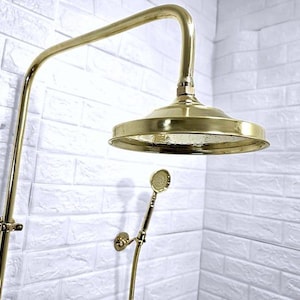Moroccan Shower Faucet Golden Brass Decorated Handicrafts from Morocco fez Model