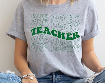 Ein glücklicher Lehrer SVG, Lehrer St Patricks Day Shirt, glückliches irisches Shirt für Lehrer, Retro SVG zum Bearbeiten in Cricut und Silhouette Cut File