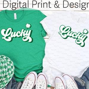Lucky SVG, St Patricks Day Lucky Shirt, Retro Lucky SVG, Iers shirt voor leraren, Sharmrock SVG, gesneden bestanden Cricut, silhouet snijden bestand