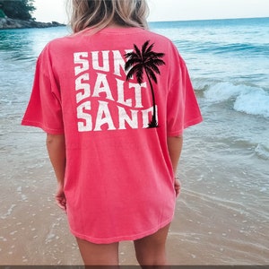 Sun Salt Sand SVG Palm Tree Summer Beach Vibes, Surf Salt Sand PNG Spring Break 2023 Sublimation tShirt Design, Cricut file