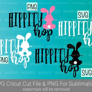 Hip Hop Bunny Easter Sublimation PNG, Hippity Hop Easter Bunny SVG, Cricut, Descarga digital instantánea