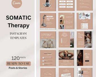 Somatic Therapy Instagram Templates: Social Media Posts for Coaches | Canva Editable