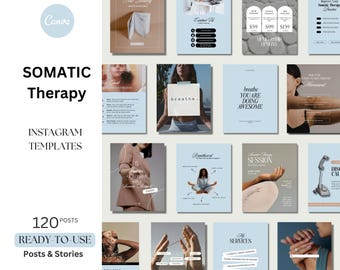 Somatic Therapy Instagram Templates: Trauma-Informed Social Media Content Canva Editable