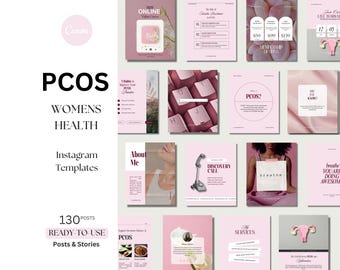 PCOS Pink Instagram Templates: Women's Health Social Media Content | Canva