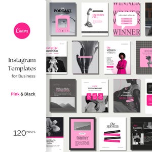 Modern Aesthetic Pink Bold IG Templates, Cool Girl Posts, Personal Brand, Content Creators, Social media manager luxury Instagram Templates