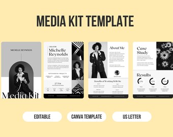 Modèle de kit média pour influenceurs, créateurs de contenu, auteurs, blogueurs, créateurs de CGU et podcasteurs