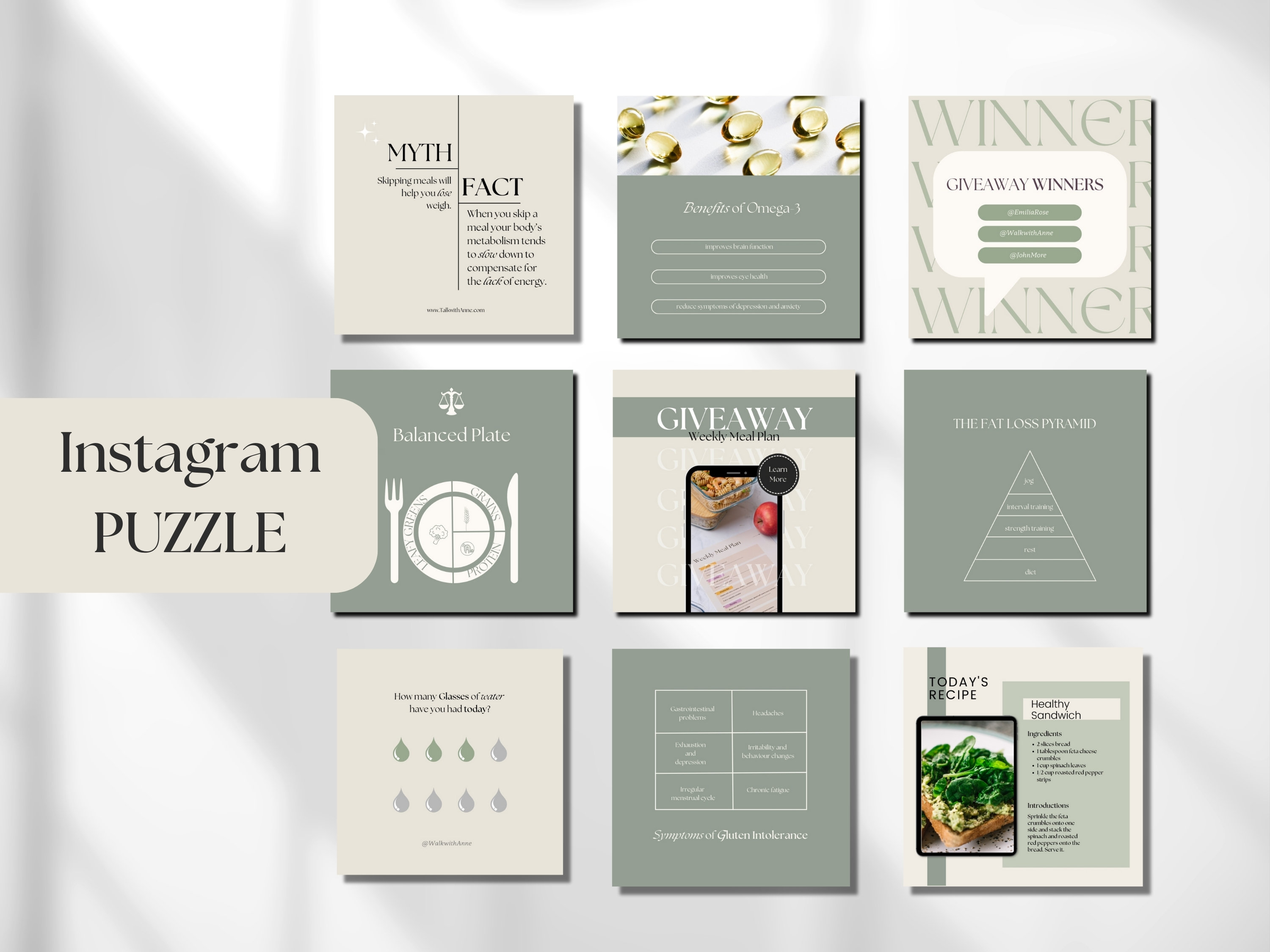 Nutrition Coach Instagram Post and Reels Bundle Template Canva ...