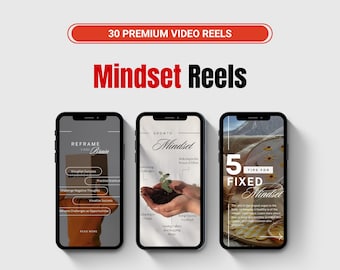 Mindset Coach Instagram Reels Templates: Social Media Content Editable in Canva