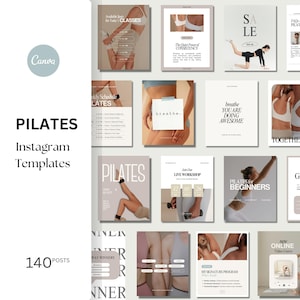 Pilates Instagram Templates | Pilates Instructors Instagram, Social Media Instagram, Posts Pilates Coach Instagram Posts | Fitness Yoga