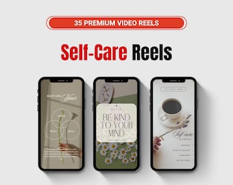 Self-Care Neutral and Minimal Coach Instagram Reels Templates: Canva Social Media Posts (PDF Download)