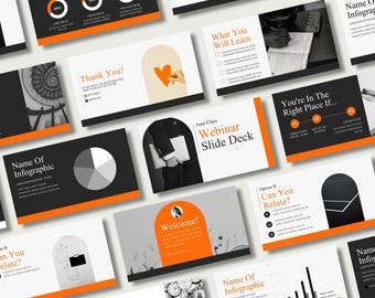 Orange Canva Slide Deck Template | Modern Business Presentation (75 ...
