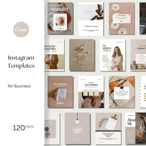 Coaching Instagram Templates: Beige Social Media Posts for Canva (Digital Download)