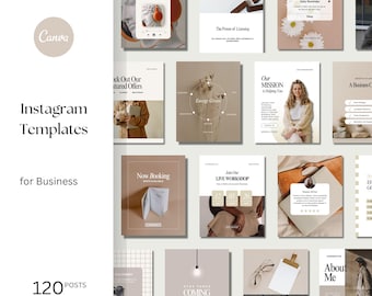 Plantillas minimalistas beige para Instagram: Publicaciones neutras para redes sociales en Canva (Descarga digital)