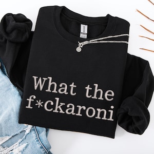 funny swear embroidery sweater, unhinged rude sweater, f word embroidery hoodie, sarcasm sweater, dark adult humor sweater, black hoodie