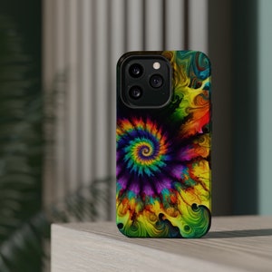 Colorful neon Pyschedelic hippy tie dye art phone case, Iphone case for 14 13 12 11 Xr X Xs 8 7, Samsung Galaxy, Google Pixel Phone Case,