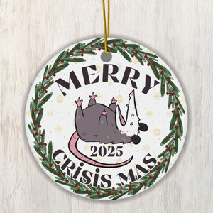 Opossum funny christmas ornament gift for friends family teens keepsake raccoon present ideas holiday tree decor, gen Z ornament gift