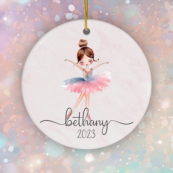 Custom ballerina christmas ornament cute gift idea of little girls personalized pink and blue name xmas ornament teens and children