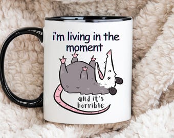 Screaming Opossum Coffee Mug: Humor Gift for Possum Lovers