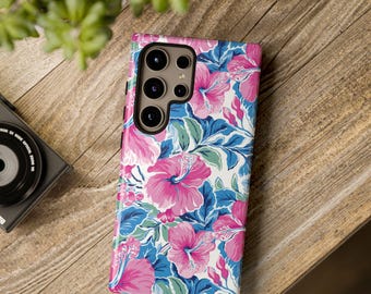 Pink Hibiscus Floral Phone Case: Tropical Hawaiian MagSafe Cover