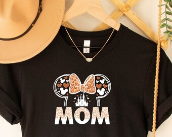 Camiseta de mamá del Castillo de Disney, Camiseta de mamá de Minnie Leopardo, Camiseta de viaje a Disney, Camiseta del Día de la Madre de Disney, Regalo para mamá, Camiseta de la mejor mamá, Camiseta de mamá