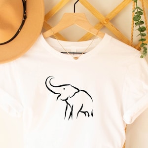Beautiful and Cute Elephant T-Shirt, Customizable Elephant Animal Lover Shirt, Gift for Elephant Lover, Elephants Theme Birthday Party Shirt