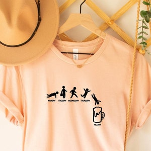 Weekend Wine Shirt, Monday Tuesday Wednesday Thursday Friday Beer Funny Shirt, Jump Beer Weekend T-Shirt for Men, Drinking Shirt, Beer Lover