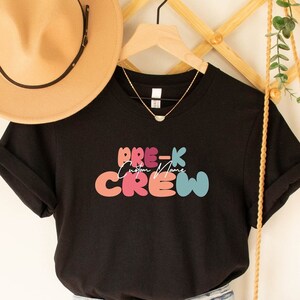 Personalisiertes Pre-K Crew Shirt, Lehrerin Shirt für Kindergartenkinder, Kindergarten Shirt, Lehrerin Shirt für Vorschulkinder