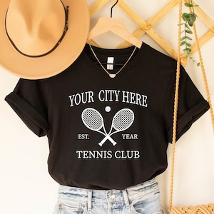 Personalized Tennis Club T-shirt, Custom Your City Name est Custom Year Group Tennis Club Shirt, Tennis Player Gift,Personalized Tennis Ball
