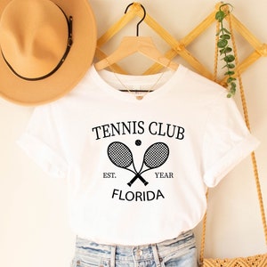 Personalized Tennis Club T-shirt, Custom Your City Name est Custom Year Group Tennis Club Shirt, Tennis Player Gift,Personalized Tennis Ball