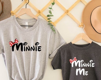 Camiseta Minnie y Minnie Me, Camiseta a juego para madre e hija, Camiseta de Minnie Mouse, Camiseta de vacaciones Disney, Camiseta para madre e hija, Camiseta Disney